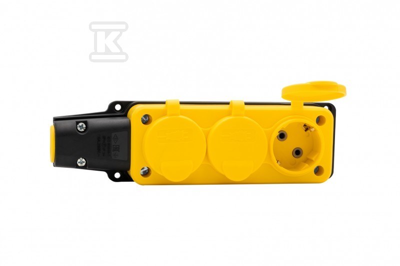 Listwa gumowa 3x230V 16A SCHUKO żółta - F6.0402